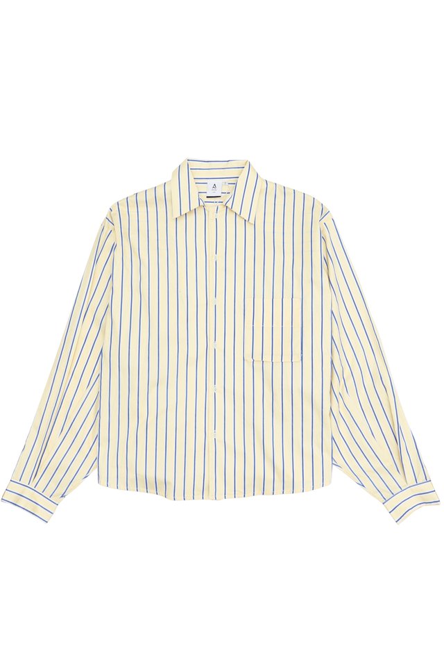 ALTON STRIPED OVERSIZED POCKET SHIRT IN BUTTER