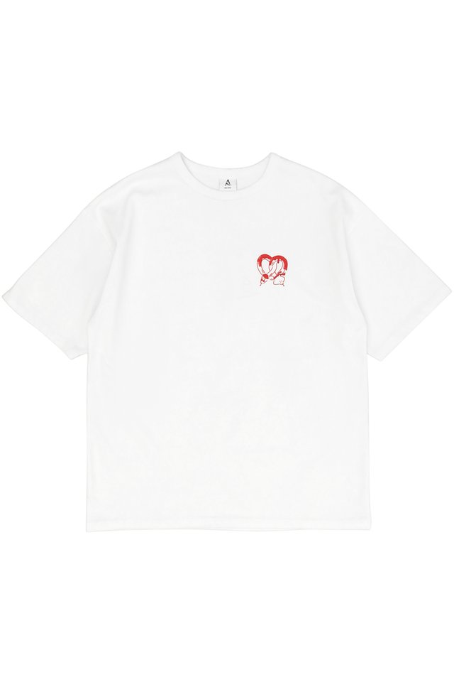 "SSSNACKTIME" OVERSIZED TEE IN WHITE