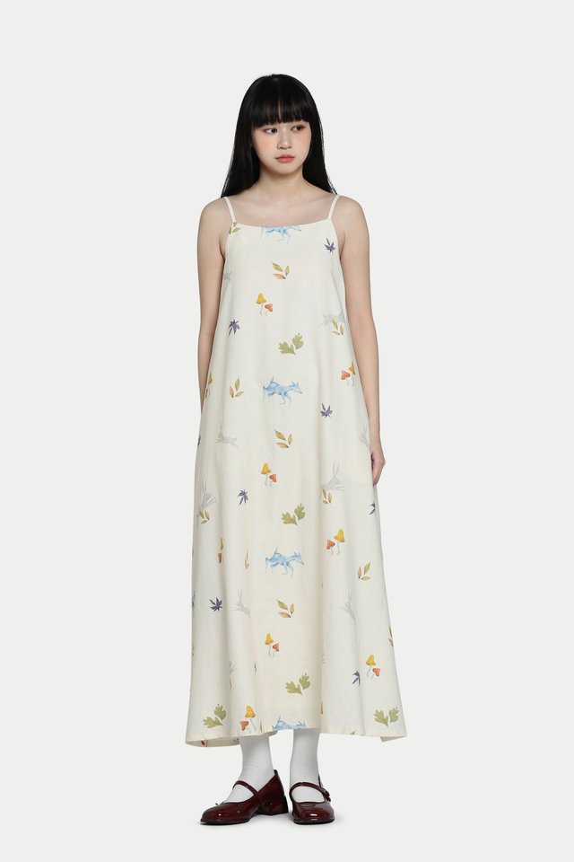STELLA "WILD WOODS" A-LINE DRESS IN CREAM