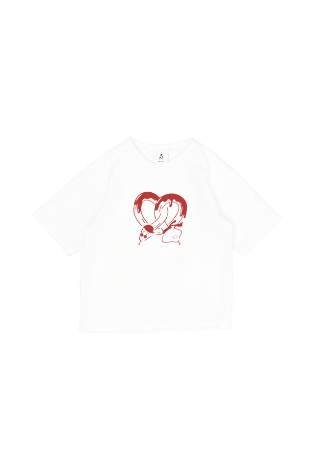 "SSSNACKTIME" MINI TEE IN WHITE
