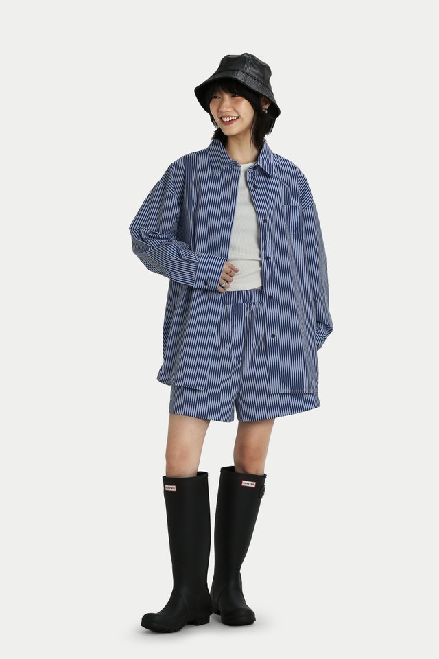 ARCADE SUNNY OVERSIZED SHIRT IN NAVY STRIPES