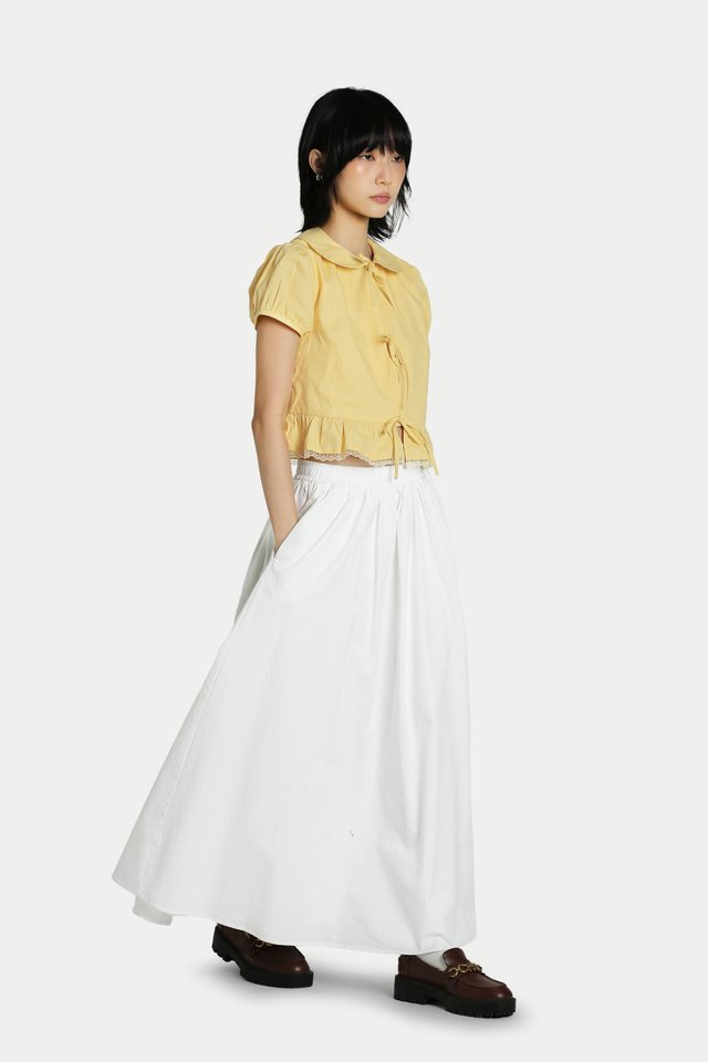 BAILEY LACE-TRIM TIE TOP IN BUTTERCUP