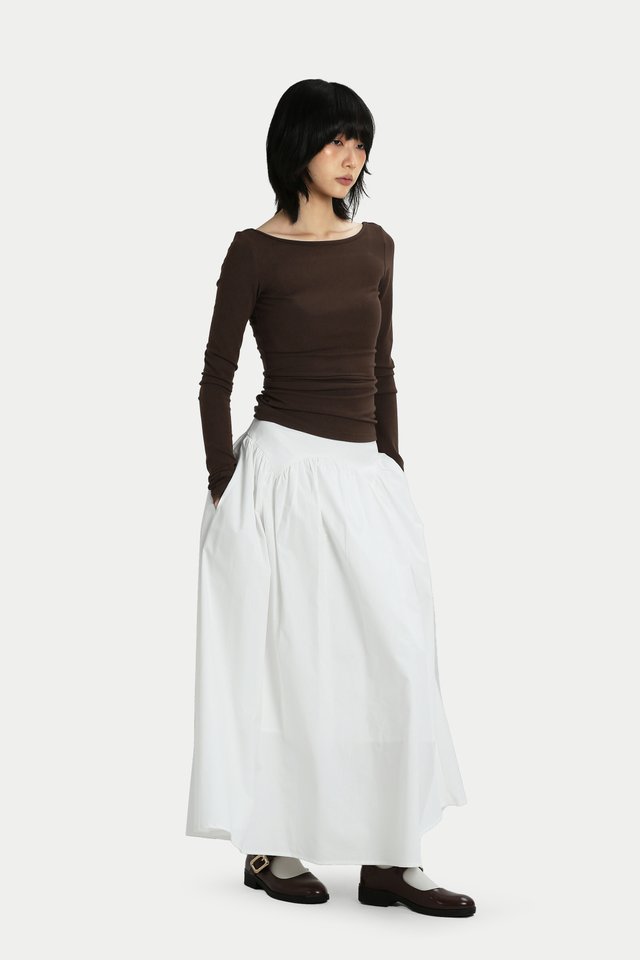 DIONE LONG LINE U-BACK TOP IN ESPRESSO