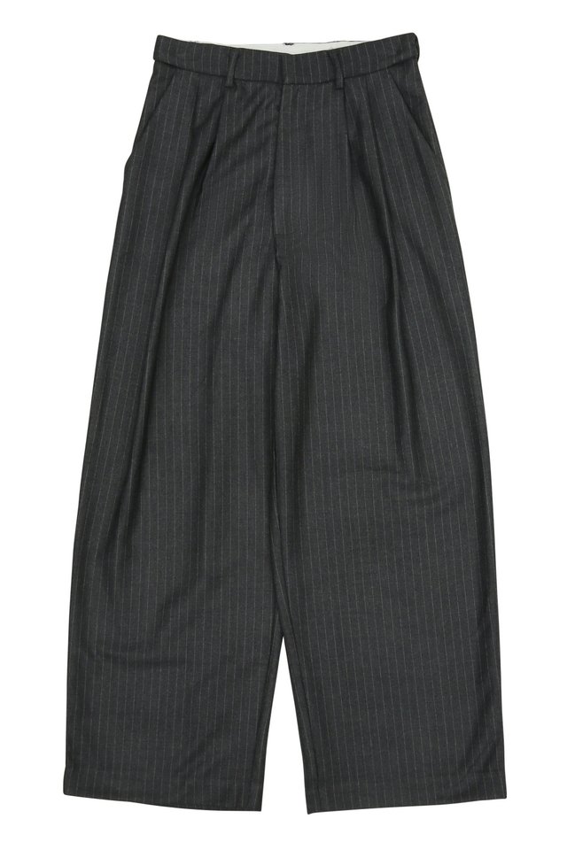 EAMES RELAXED-FIT PINSTRIPED TROUSERS IN CHARCOAL