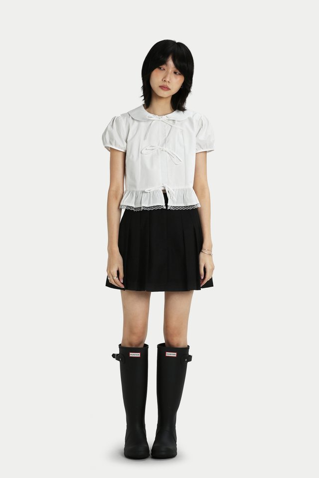 ELERY SUIT PLEATED SKORTS IN BLACK