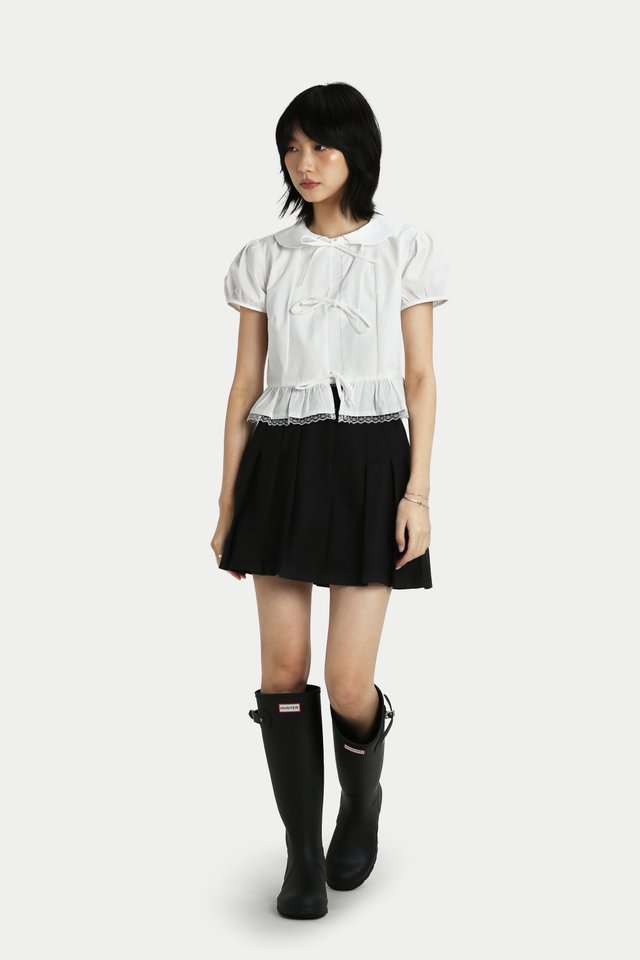 ELERY SUIT PLEATED SKORTS IN BLACK