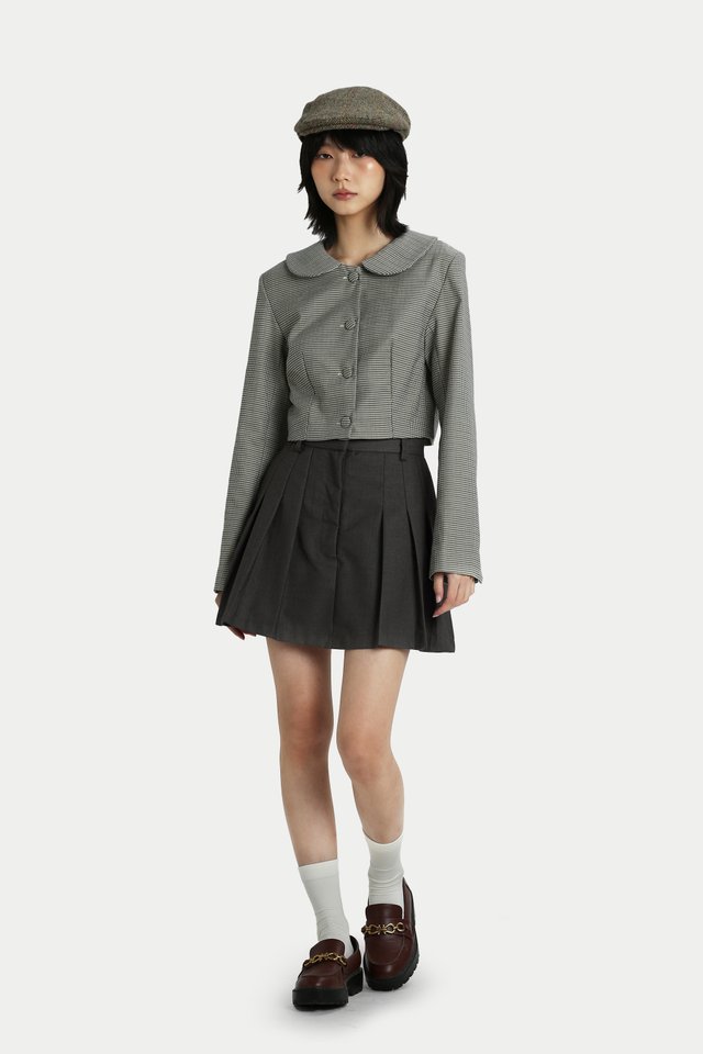 ELERY SUIT PLEATED SKORTS IN HEATHER GREY