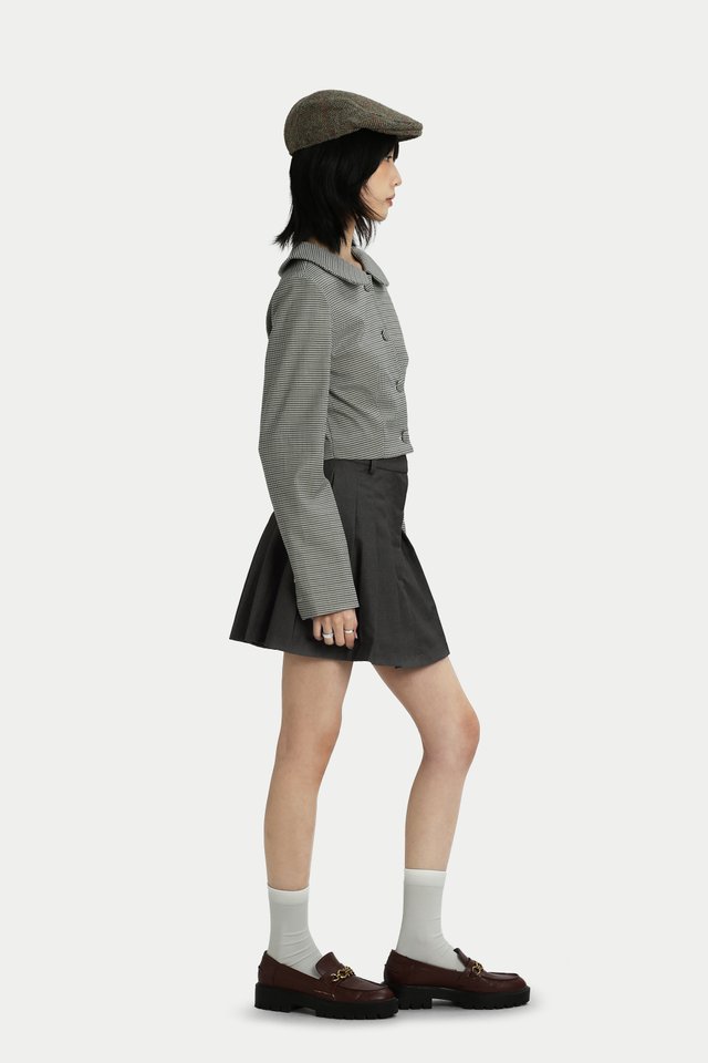 ELERY SUIT PLEATED SKORTS IN HEATHER GREY