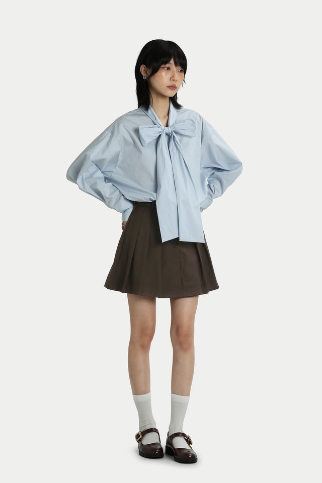 ELERY SUIT PLEATED SKORTS IN UMBER