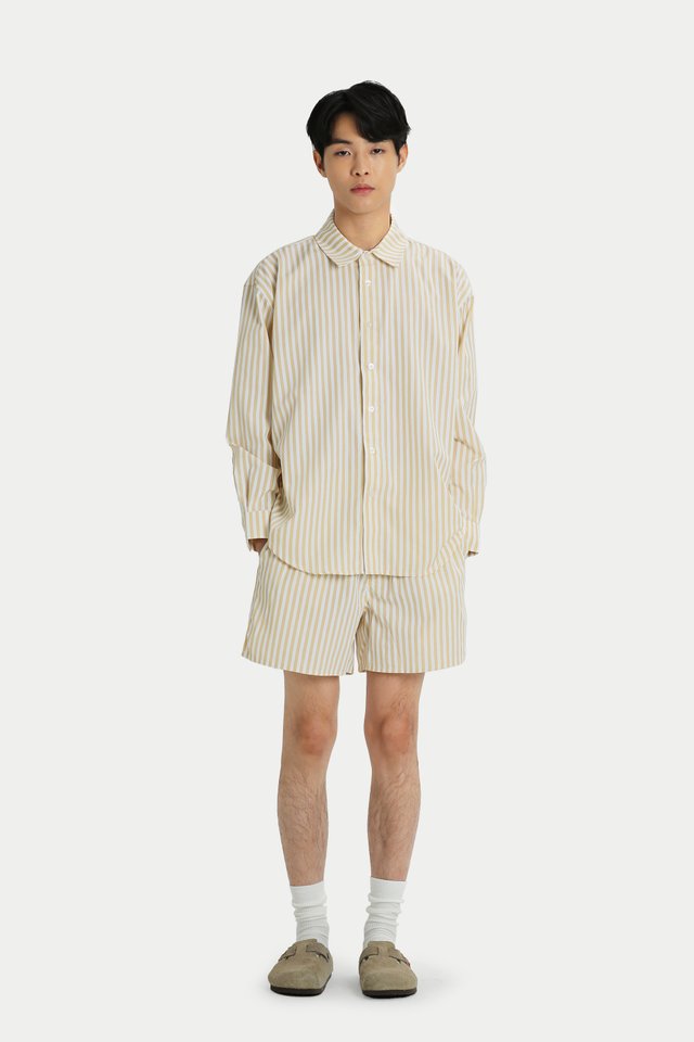 EMILE STRIPED BOXER SHORTS IN BUTTER