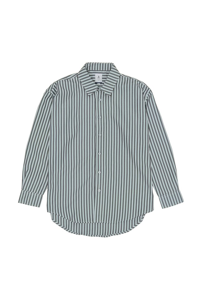 REMY OVERSIZED STRIPED SHIRT IN MINT CHIP