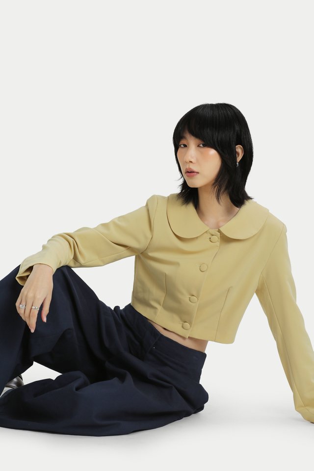YOMI BUTTON CROPPED COAT IN BUTTER