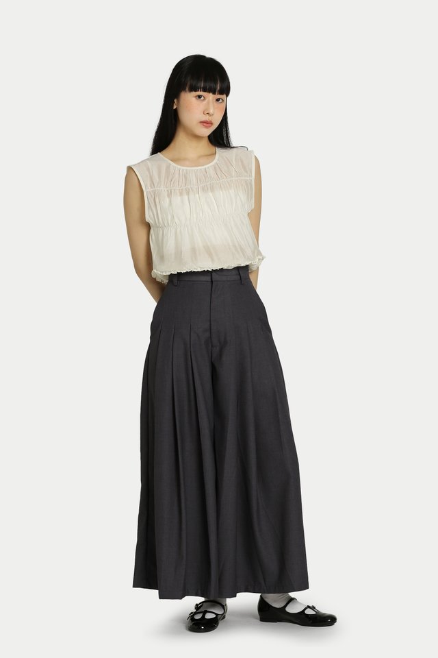 IZUMI PLEATED HAKAMA PANTS IN STONE