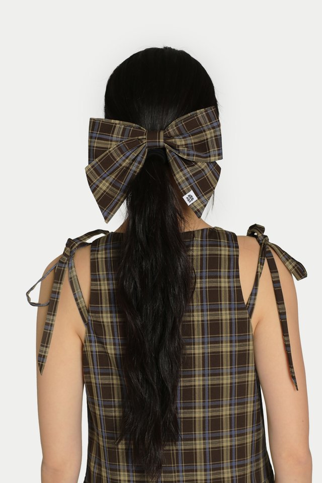 JUMBOW HAIR CLIP IN TEDDY/SKY CHECKS