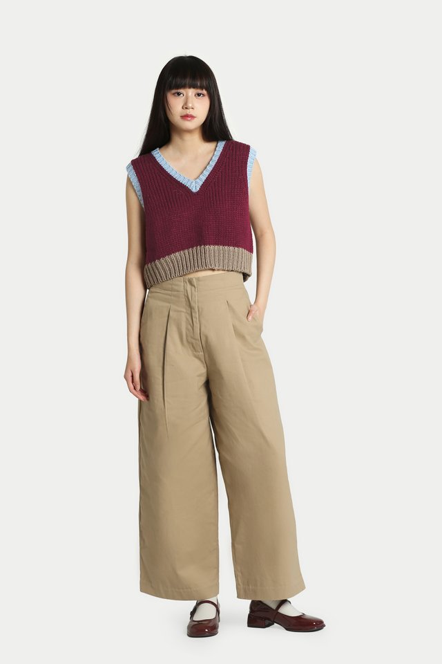 THEODORE TAILORED CROPPED TROUSERS IN TAN