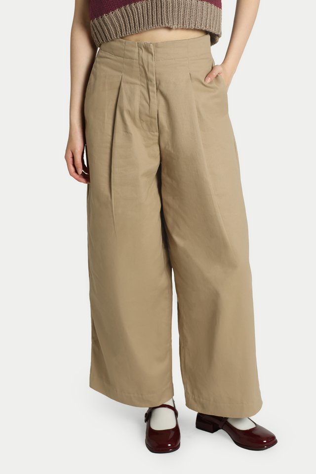 THEODORE TAILORED CROPPED TROUSERS IN TAN