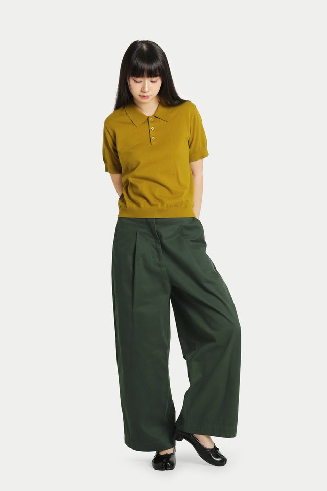 THEODORE TAILORED CROPPED TROUSERS IN VARSITY GREEN