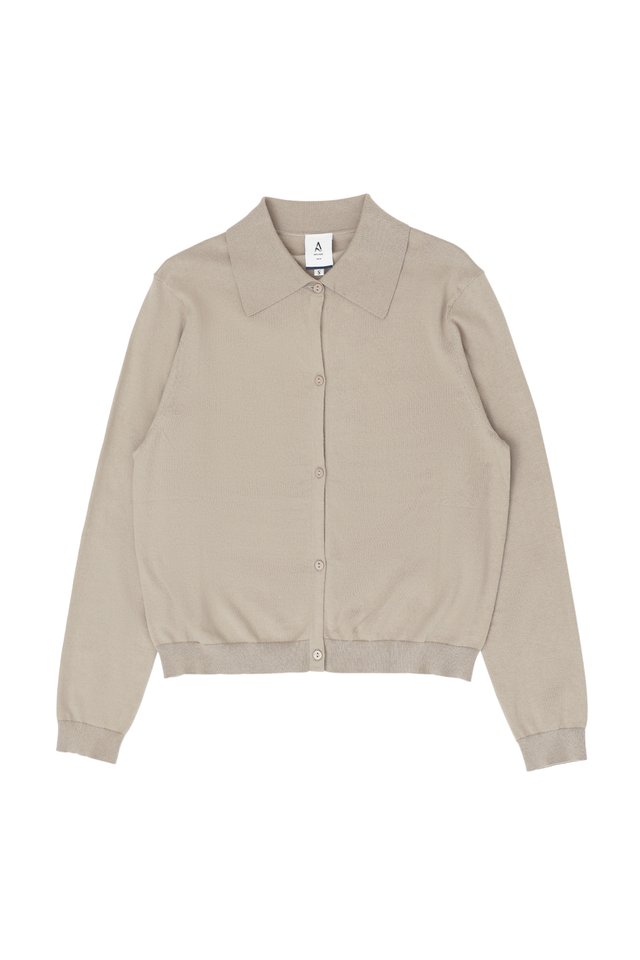 SOREN KNITTED LONG SLEEVE SHIRT IN SAND