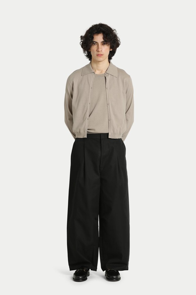 SOREN KNITTED LONG SLEEVE SHIRT IN SAND