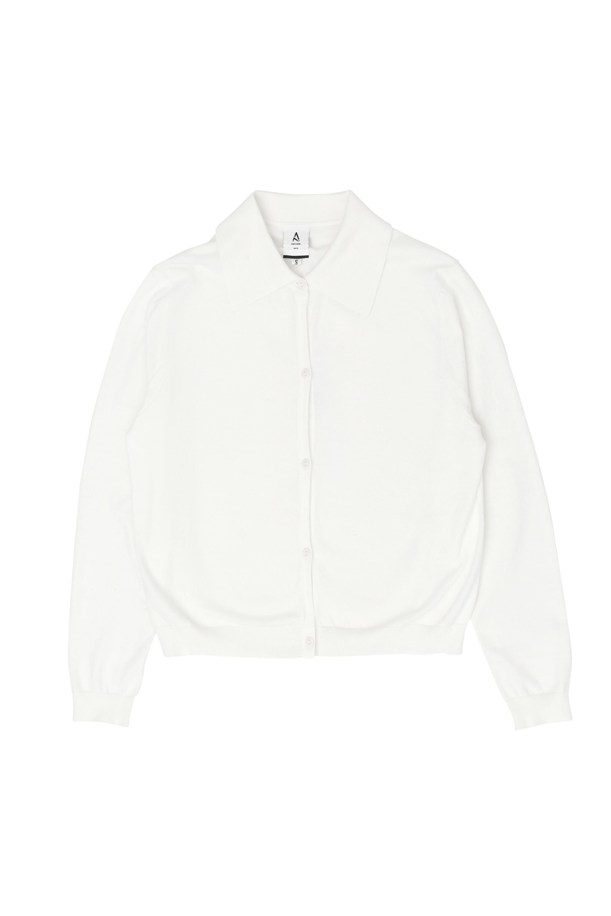 SOREN KNITTED LONG SLEEVE SHIRT IN WHITE
