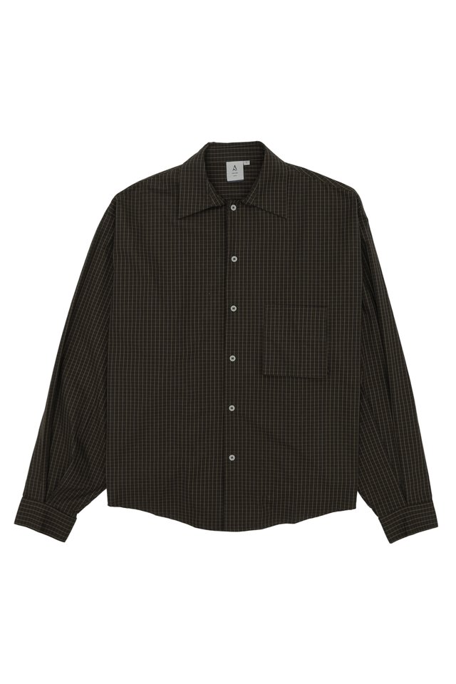 ALTON CHECKED OVERSIZED POCKET SHIRT IN BLACK