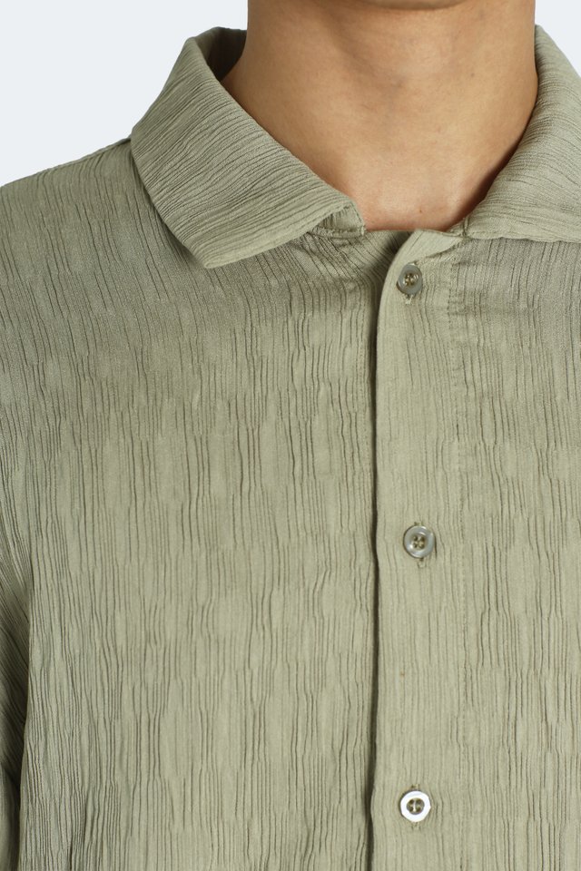 DEWEY "STRIATED" SHIRT IN SAGE