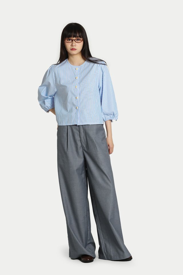 JURIN DRAPE SUIT PANTS IN HEATHER GREY