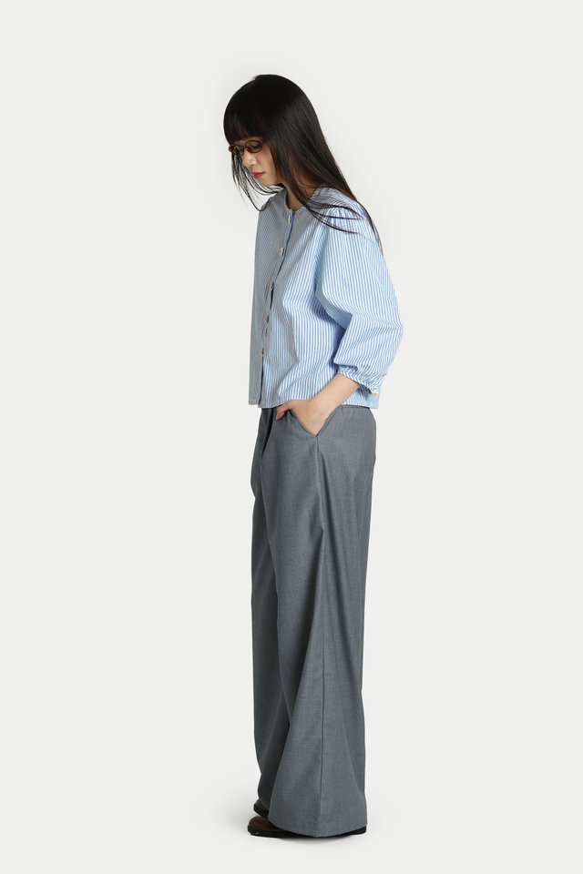 JURIN DRAPE SUIT PANTS IN HEATHER GREY