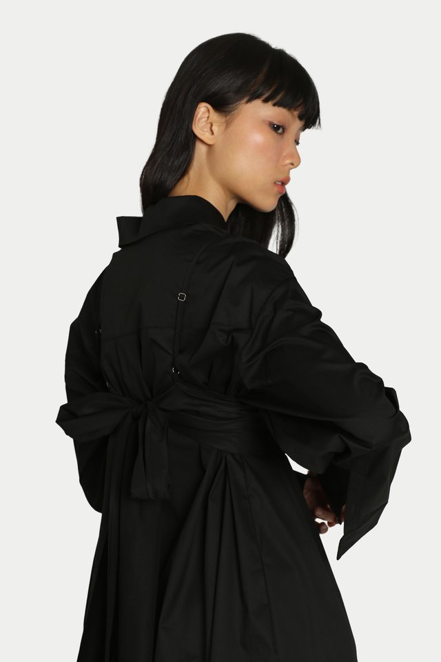 JUNYA TWO PIECE BRALETTE SHIRT IN BLACK