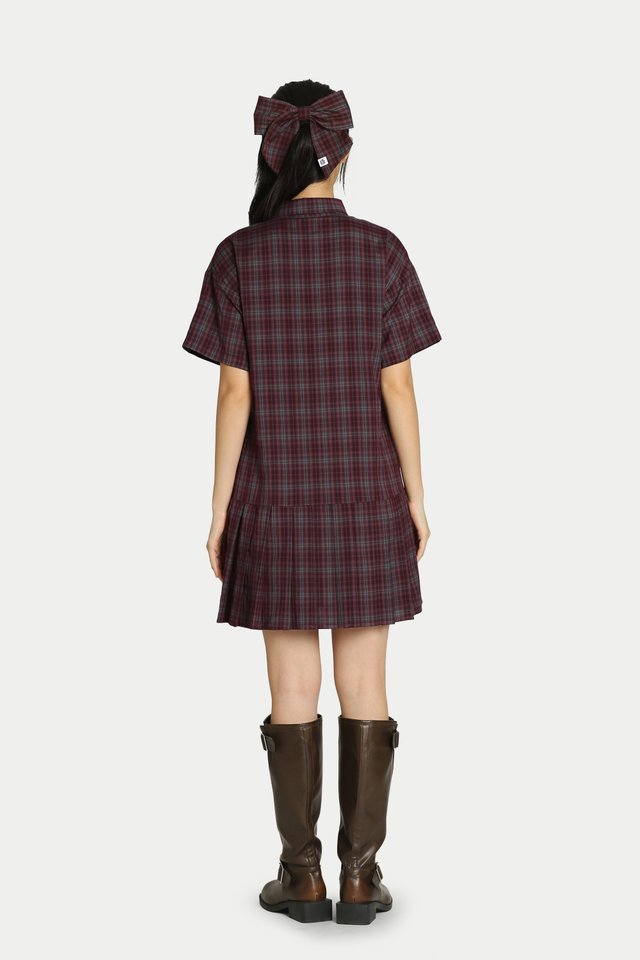 JUMBOW HAIR CLIP IN ACAI CHECKS