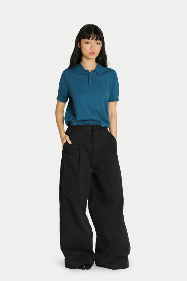 BEAM SHORT SLEEVE KNIT POLO IN PRUSSIAN BLUE