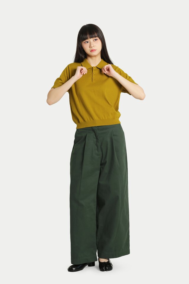 BEAM SHORT SLEEVE KNIT POLO IN DIJON