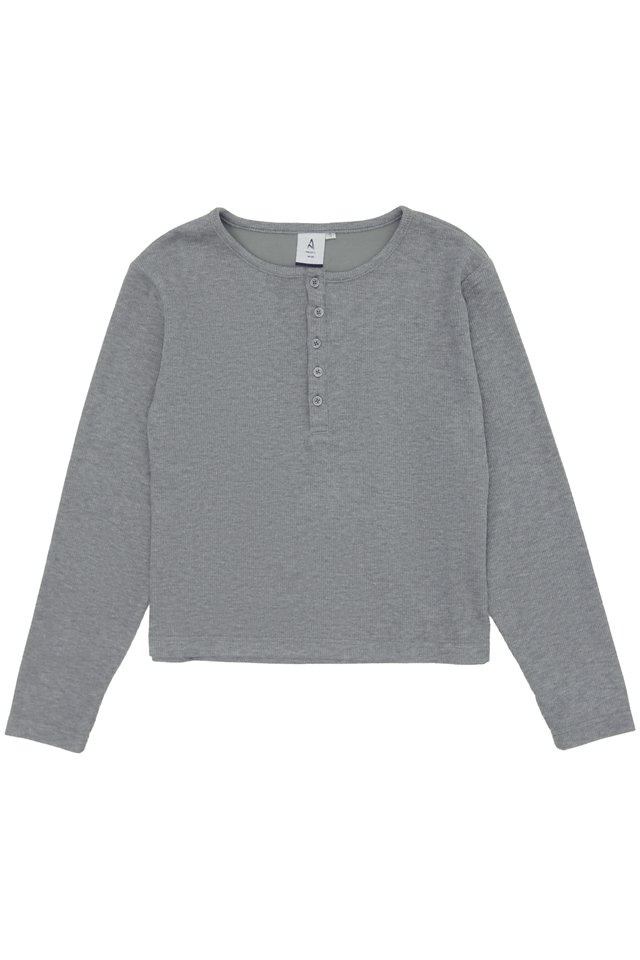 WEST CROPPED HENLEY TOP IN HEATHER