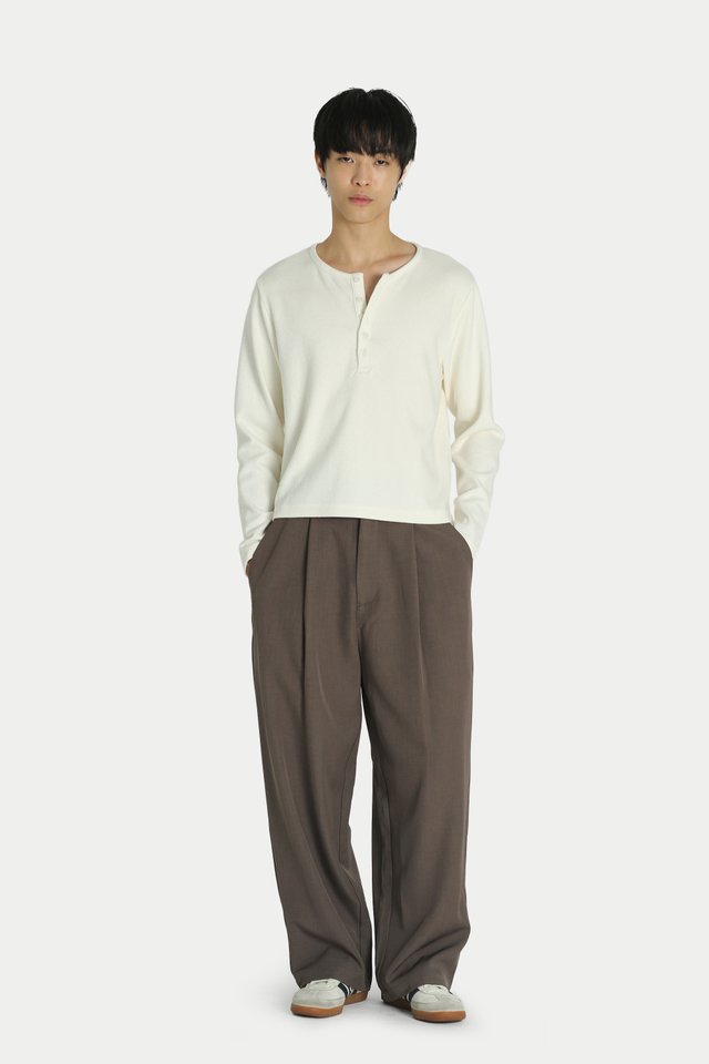 WEST CROPPED HENLEY TOP IN WHITE