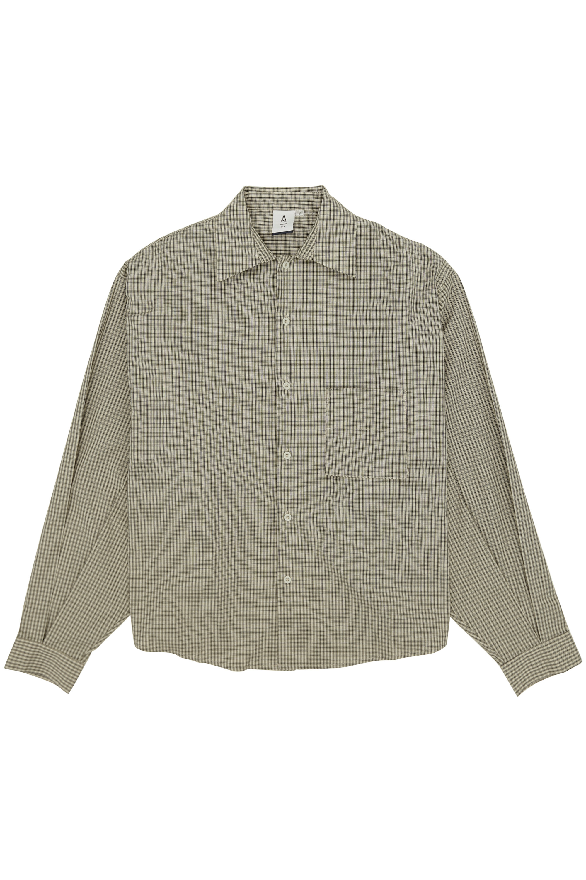 ALTON CHECKED OVERSIZED POCKET SHIRT IN SAND