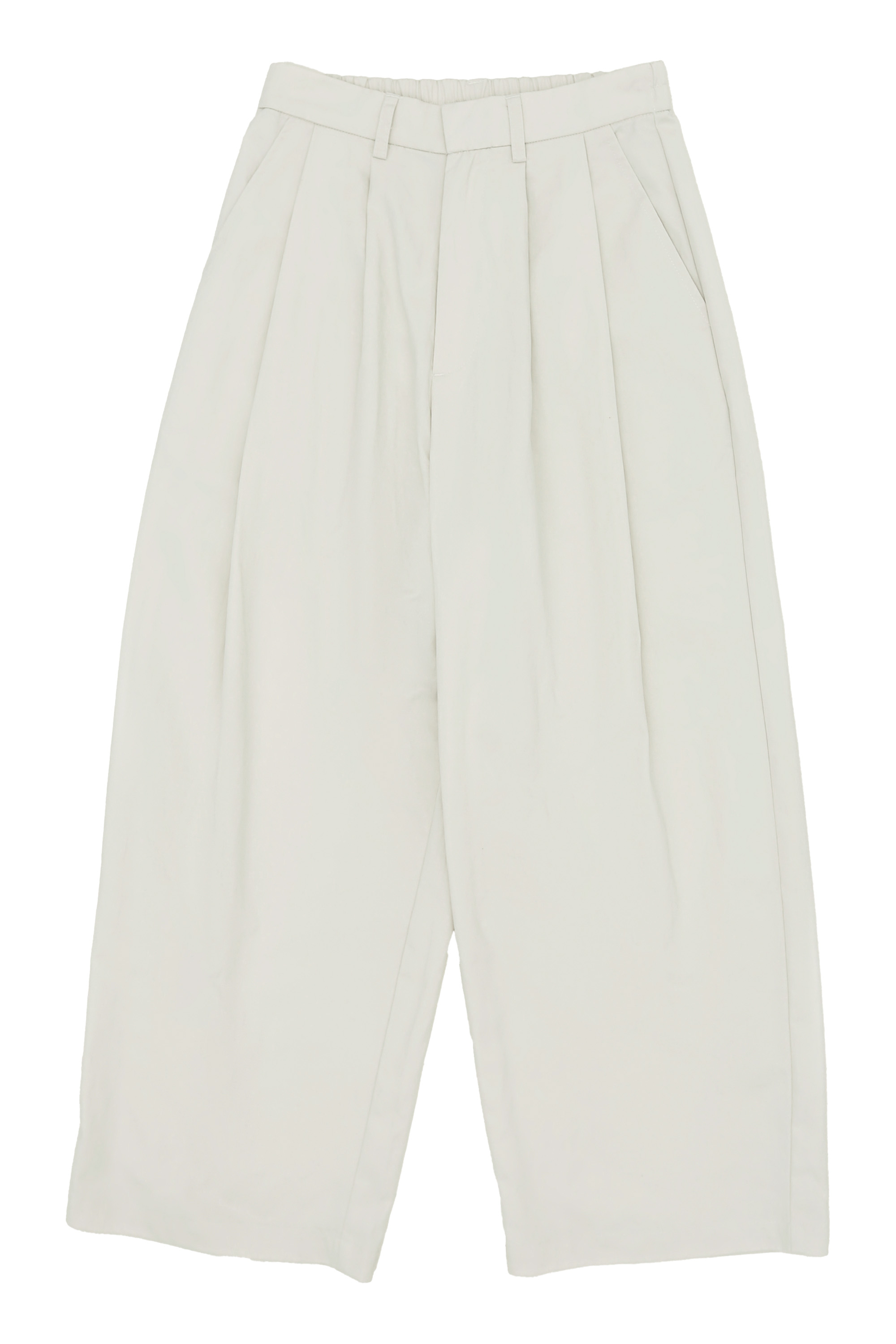 JAVI DOUBLE PLEAT CURVE TROUSERS IN BONE