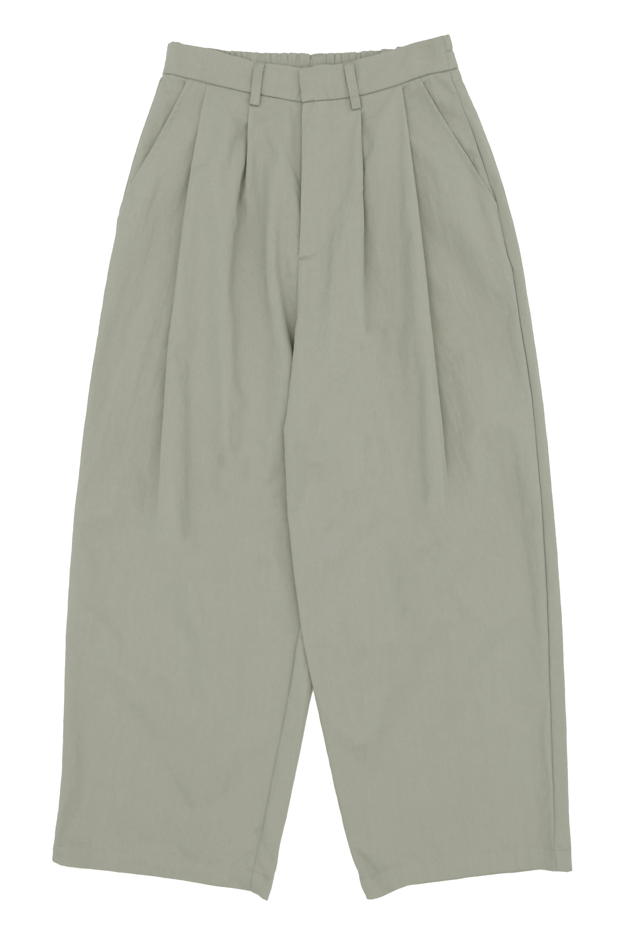 JAVI DOUBLE PLEAT CURVE TROUSERS IN GREY