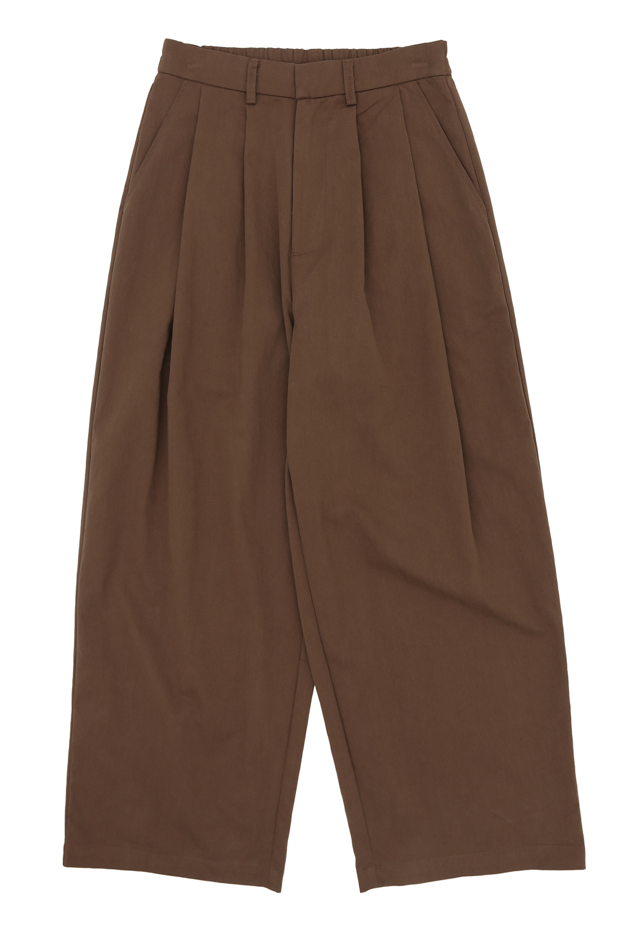 JAVI DOUBLE PLEAT CURVE TROUSERS IN MOCHA