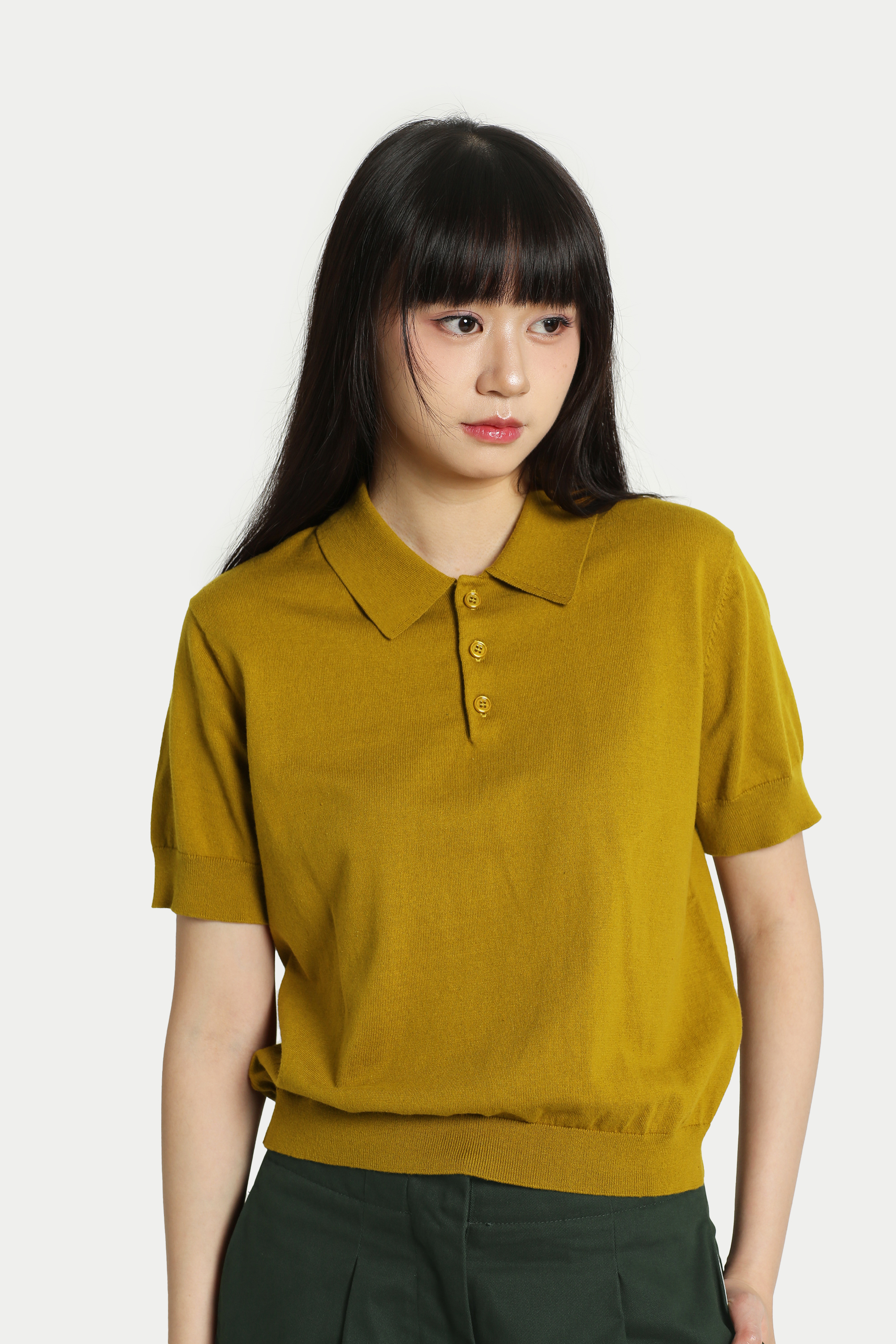 BEAM SHORT SLEEVE KNIT POLO IN DIJON