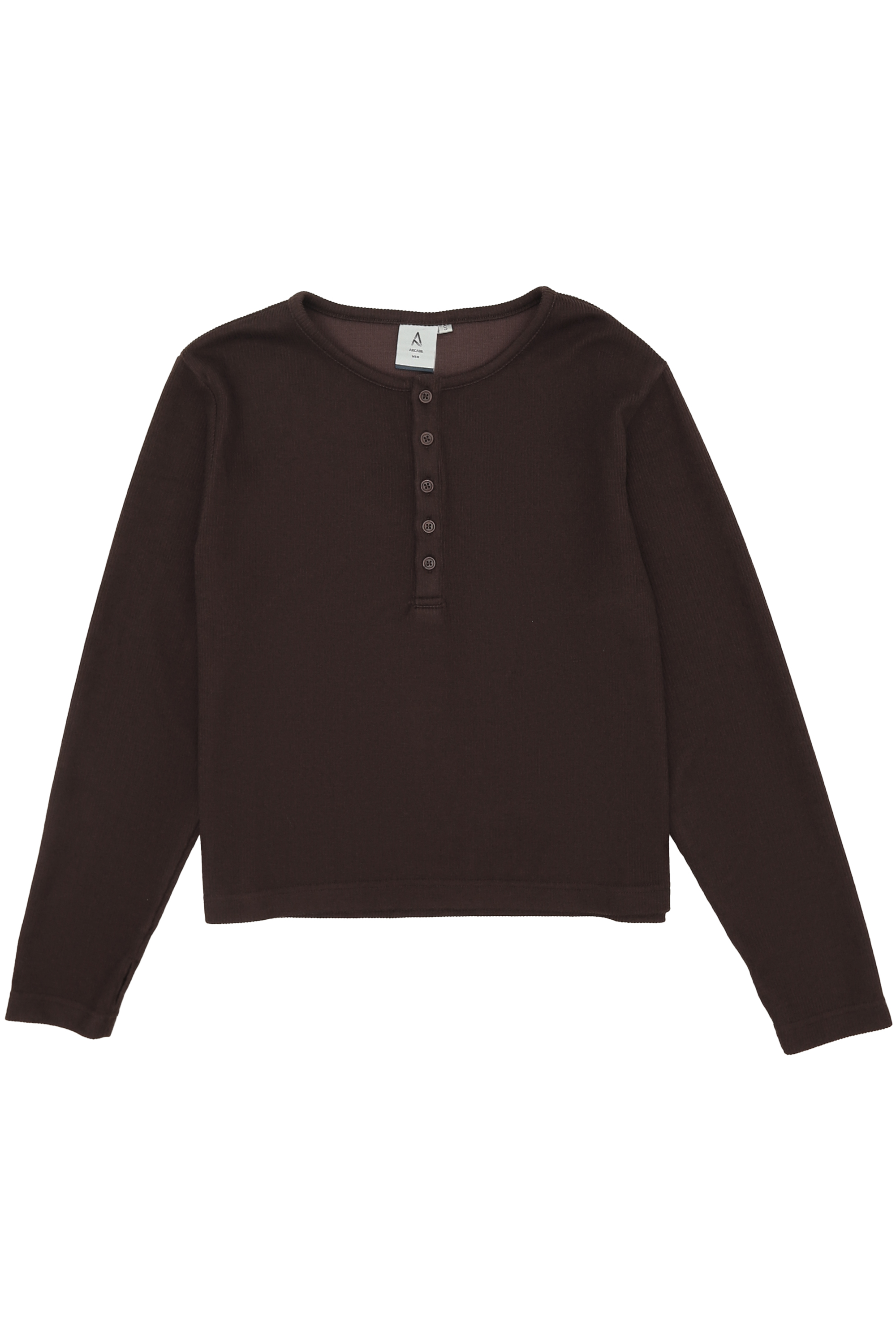 WEST CROPPED HENLEY TOP IN CHOCOLATE