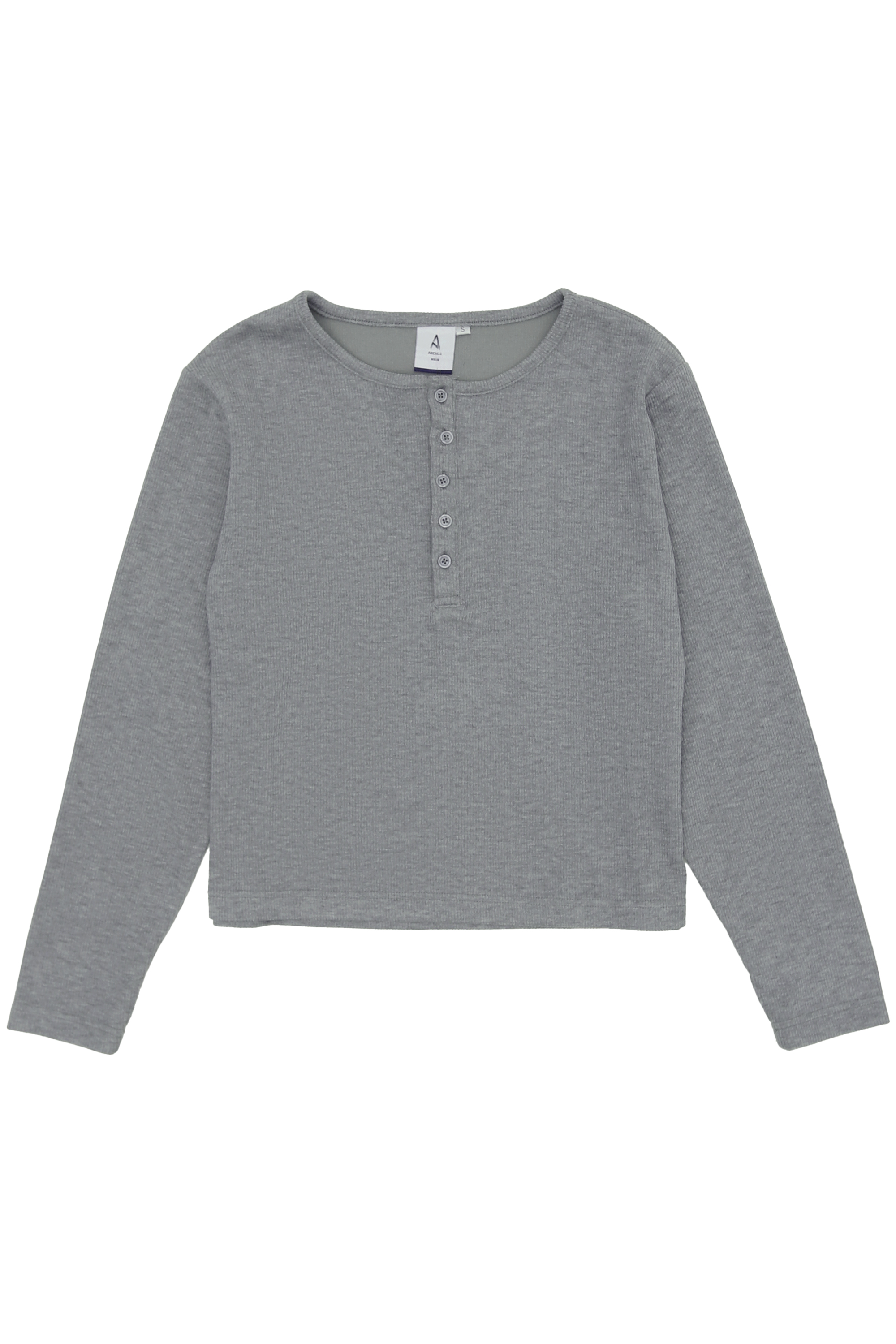 WEST CROPPED HENLEY TOP IN HEATHER