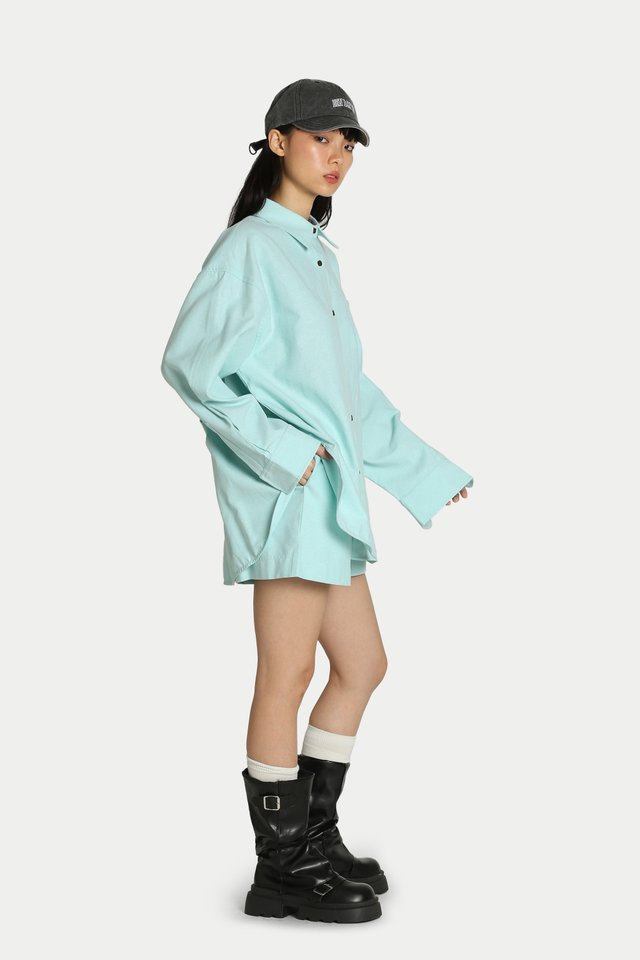 ARCADE GINNY OXFORD BOXER SHORTS IN MINT CHOCOLATE
