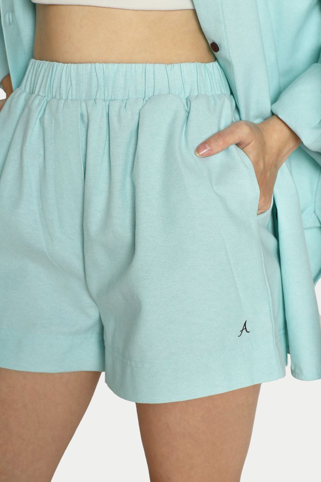 ARCADE GINNY OXFORD BOXER SHORTS IN MINT CHOCOLATE