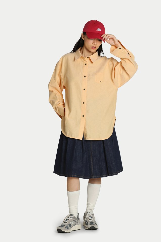 ARCADE SUNNY OXFORD OVERSIZED SHIRT IN BUTTER