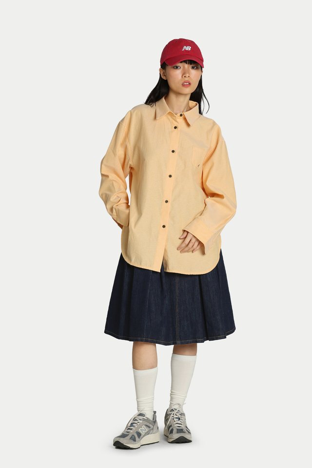 ARCADE SUNNY OXFORD OVERSIZED SHIRT IN BUTTER