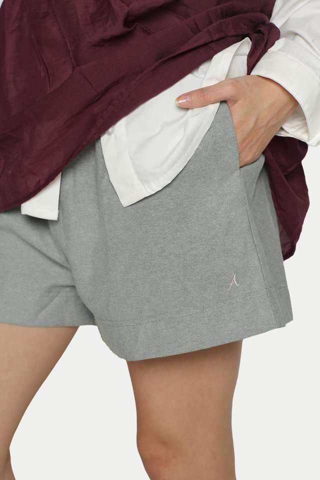 ARCADE GINNY OXFORD BOXER SHORTS IN CACTUS