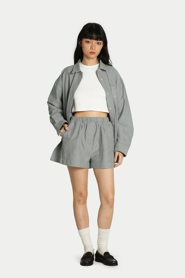 ARCADE SUNNY OXFORD OVERSIZED SHIRT IN CACTUS