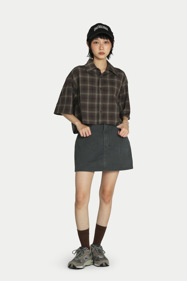 OLIVIA TWILL MINI SKORTS IN STONE
