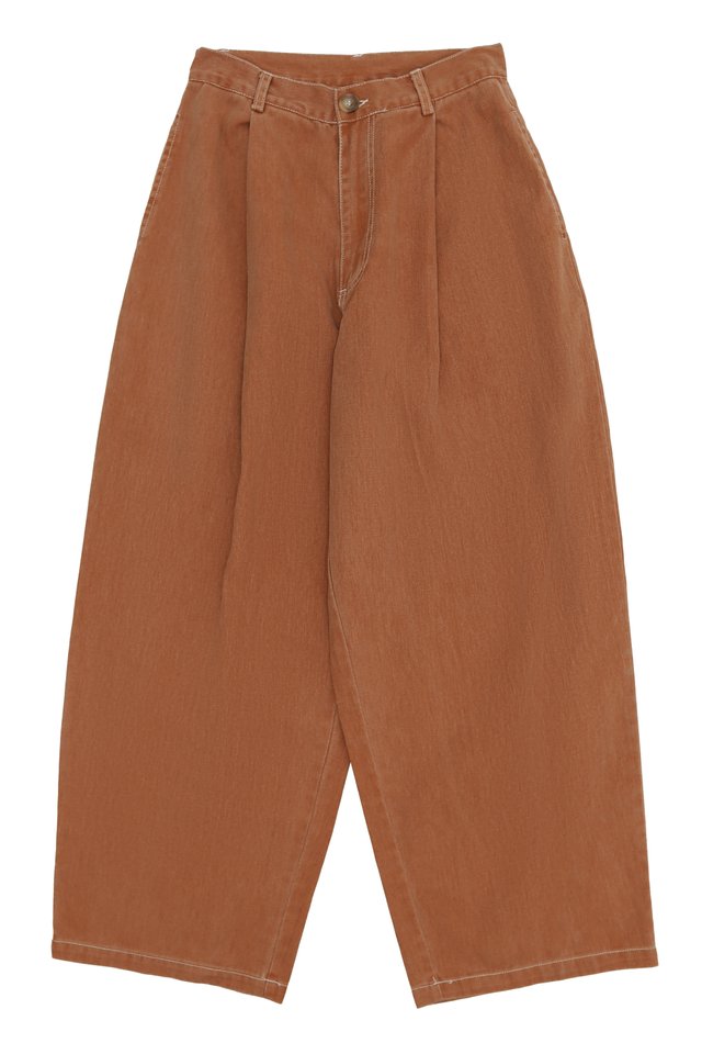 BURKE BRUSHED TWILL CURVE TROUSERS IN WASHED RUST