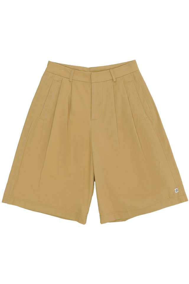 DARIO WIDE-FIT TWILL SHORTS IN KHAKI